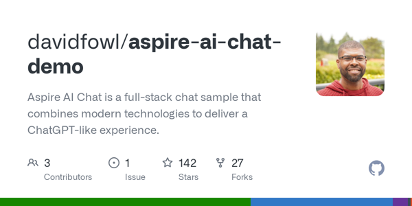 davidfowl/aspire-ai-chat-demo: Aspire AI Chat