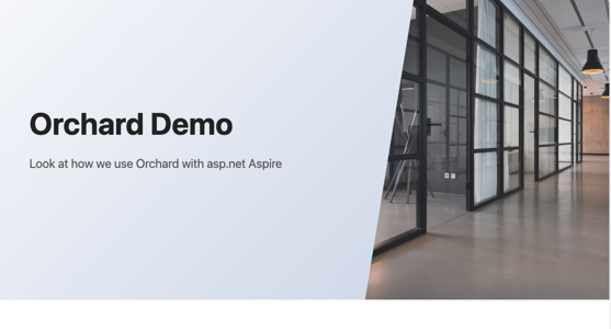 Orchard CMS Dev-Time Orchestration with ASP.NET Aspire