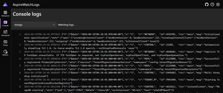 Programmatically monitoring and reacting to resource logs in .NET Aspire